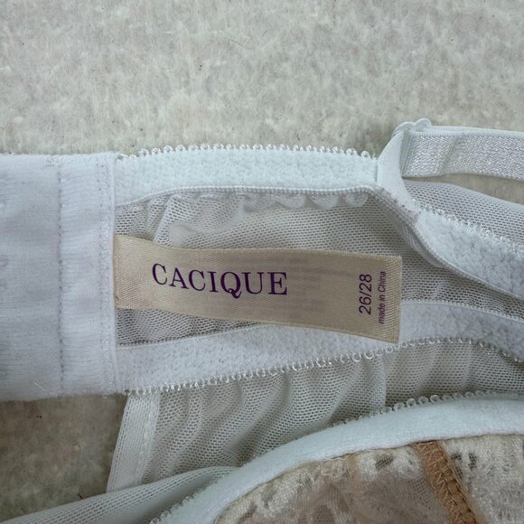Y2K Cacique Baby Doll White Sheer Lace Mini Slip Size 26/28 - Picture 5 of 8